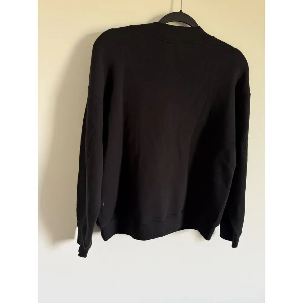 $108 New JCrew Heritage Terry Mockneck Sweatshirt Black Small